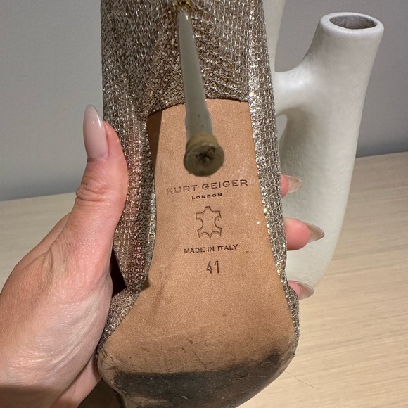 Kurt Geiger champagne shimmer heels - Picture 9 of 12